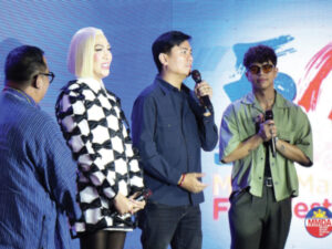 The cast of 'And the breadwinner is ...' led by Vice Ganda grace the announcement of the second batch of official entries for 50th MMFF.